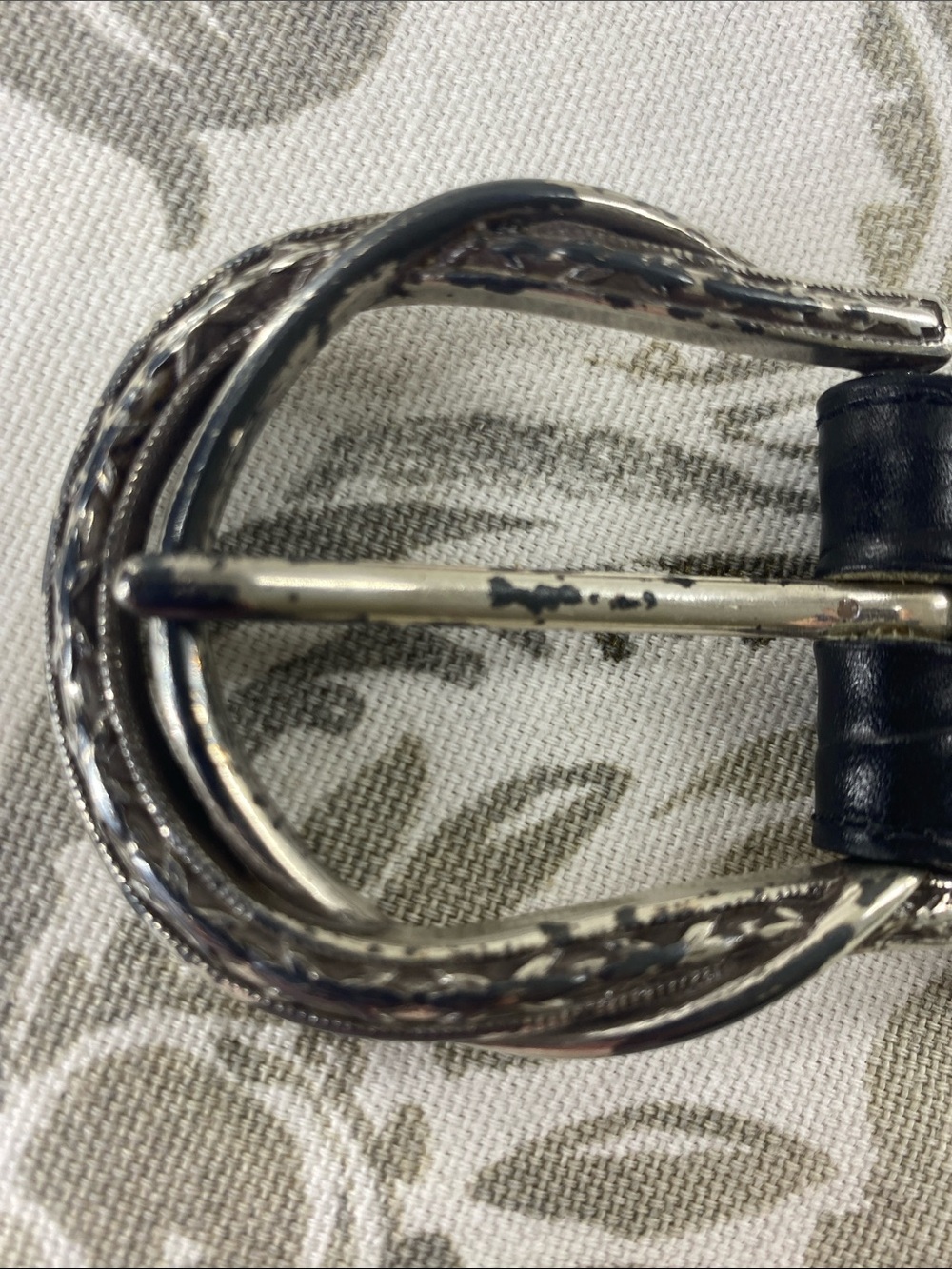 Vintage Brighton belt leather western Black Silver Size ML 32 - Picture 13 of 13